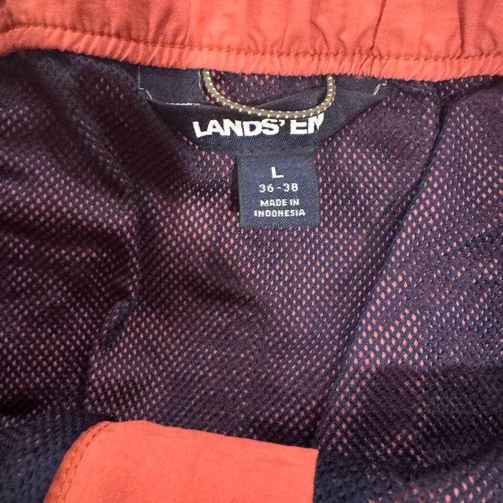 Lands’ End Men’s Swim Trunk Shorts Size Large Mesh Lining (36-38) Coral - Picture 6 of 8
